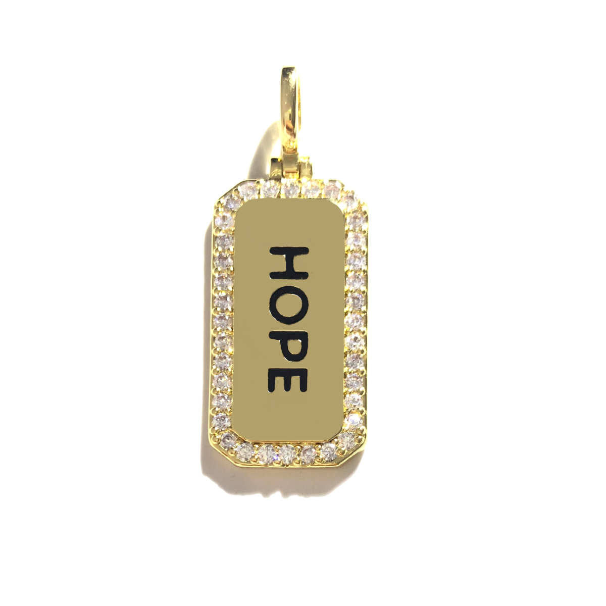 10pcs/lot 38*15mm CZ Paved Hope Word Tags Charms Pendants Gold CZ Paved Charms Christian Quotes New Charms Arrivals Word Tags Charms Beads Beyond