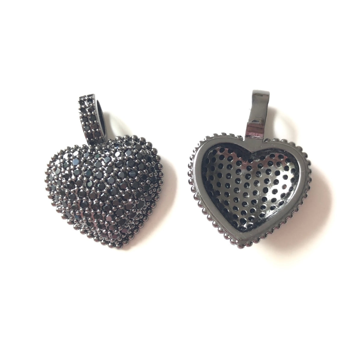 10pcs/lot 25*19mm CZ Paved Heart Charm Pendants CZ Paved Charms Hearts New Charms Arrivals Charms Beads Beyond