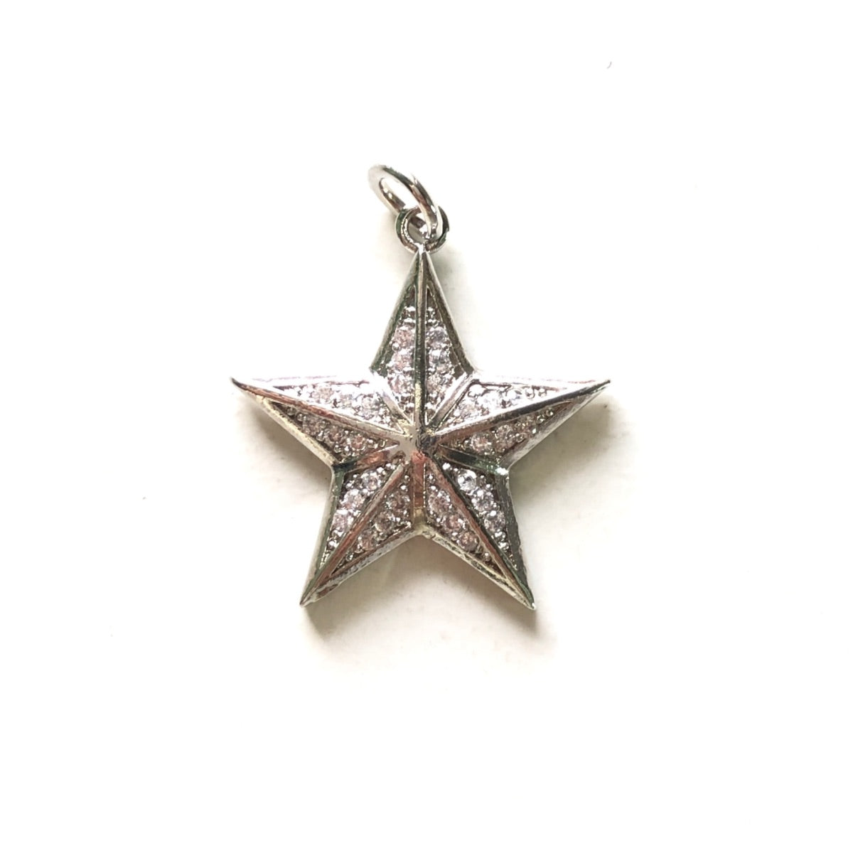 10pcs/lot 25*23mm CZ Paved Star Charms Silver CZ Paved Charms New Charms Arrivals Sun Moon Stars Charms Beads Beyond