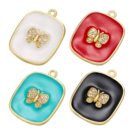10pcs/lot 21*16mm Enamel Butterfly Charm for Bracelet & Necklace Making Mix Colors Enamel Charms Charms Beads Beyond