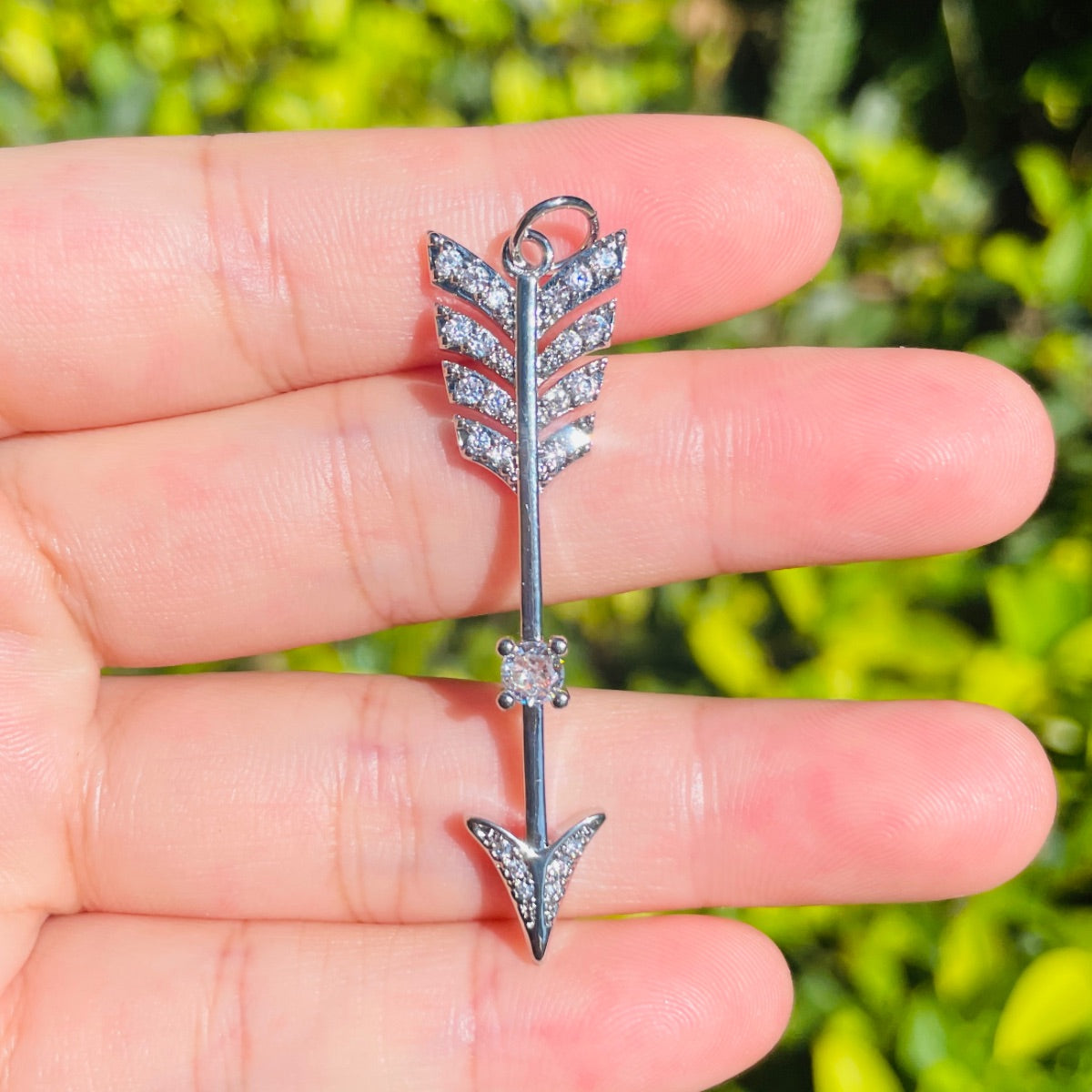 10pcs/lot 47.5*13mm CZ Paved Arrow Charms for Bracelet & Necklace Making Silver CZ Paved Charms New Charms Arrivals Symbols Charms Beads Beyond