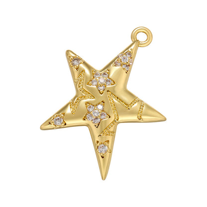 10pcs/lot Gold Silver Plated CZ Paved Star Charms Gold CZ Paved Charms Sun Moon Stars Charms Beads Beyond