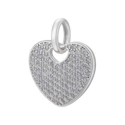 10pcs/lot Gold Silver Plated CZ Paved Heart Charm Pendants Silver CZ Paved Charms Hearts New Charms Arrivals Charms Beads Beyond