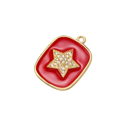 10pcs/lot 21*16mm Enamel Star Charm for Bracelet & Necklace Making Enamel Charms Charms Beads Beyond