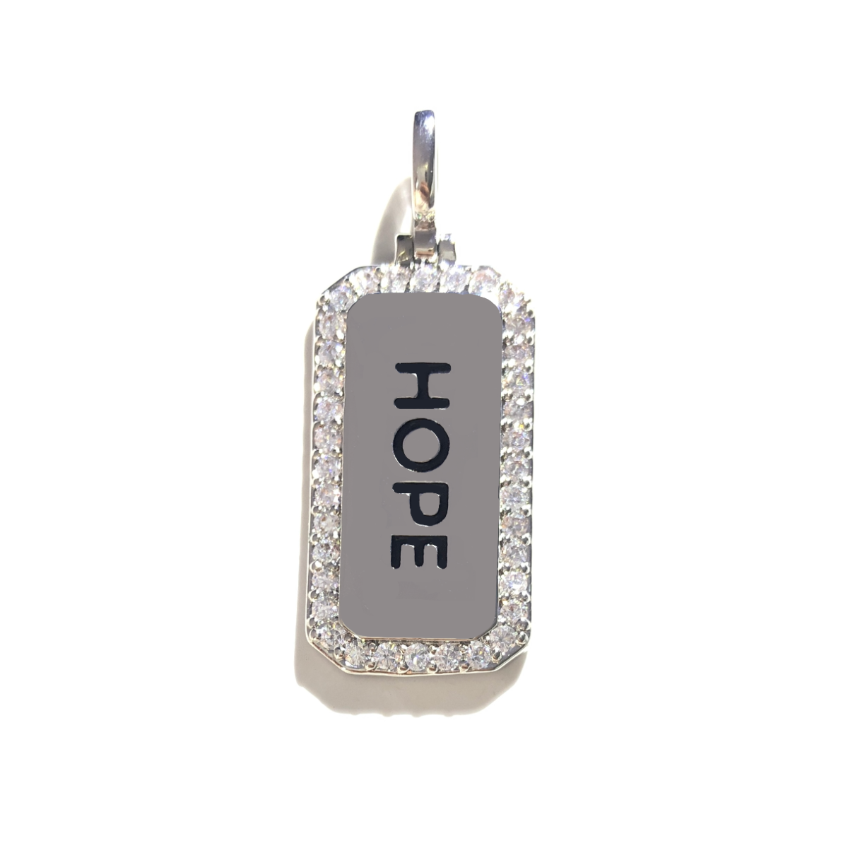 10pcs/lot 38*15mm CZ Paved Hope Word Tags Charms Pendants Silver CZ Paved Charms Christian Quotes New Charms Arrivals Word Tags Charms Beads Beyond