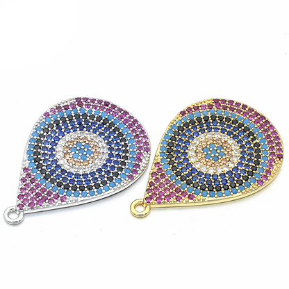 10pcs/lot 32*22mm Multicolor CZ Paved Waterdrop Charms CZ Paved Charms Colorful Zirconia Charms Beads Beyond