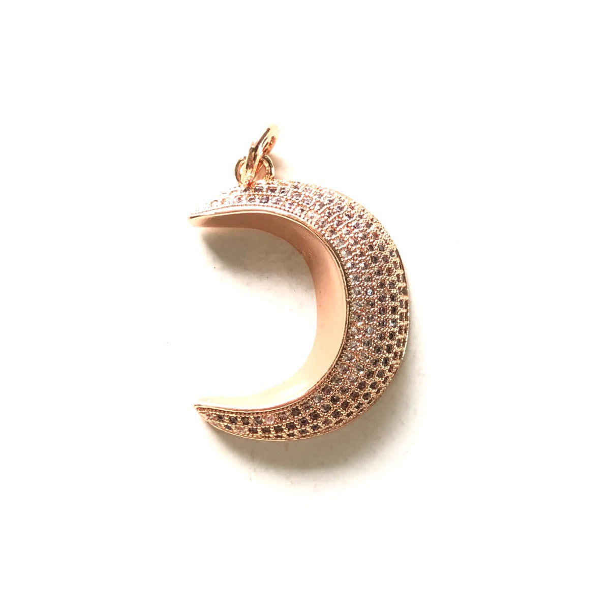 10pcs/lot 28*20.5mm CZ Paved New Moon Crescent Charms Rose Gold CZ Paved Charms Sun Moon Stars Charms Beads Beyond