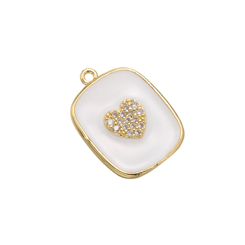 10pcs/lot 21*16mm Enamel Heart Charm for Bracelet & Necklace Making White Enamel Charms Charms Beads Beyond