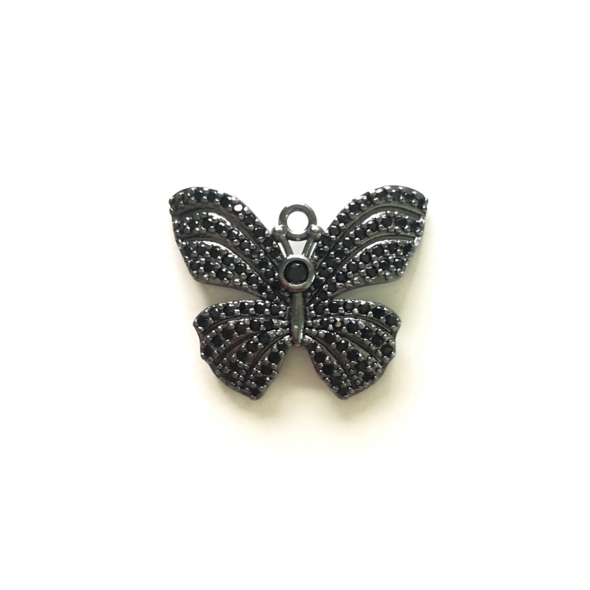 10pcs/lot 24.8*20.4mm CZ Paved Butterfly Charms Black on Black CZ Paved Charms Butterflies Charms Beads Beyond