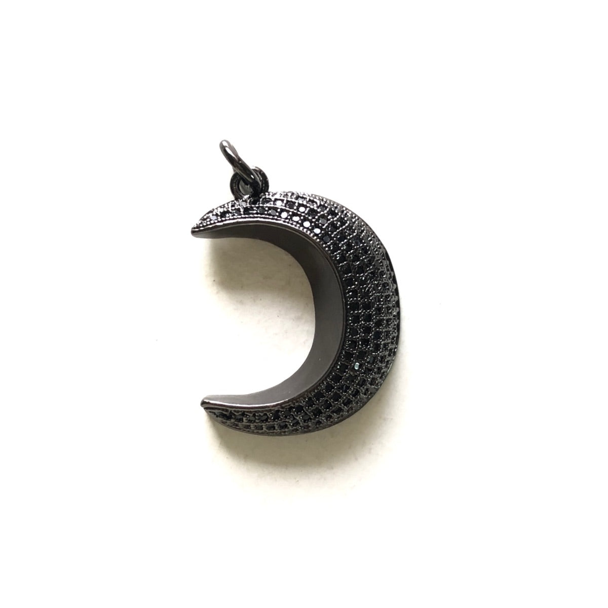 10pcs/lot 28*20.5mm CZ Paved New Moon Crescent Charms Black on Black CZ Paved Charms Sun Moon Stars Charms Beads Beyond