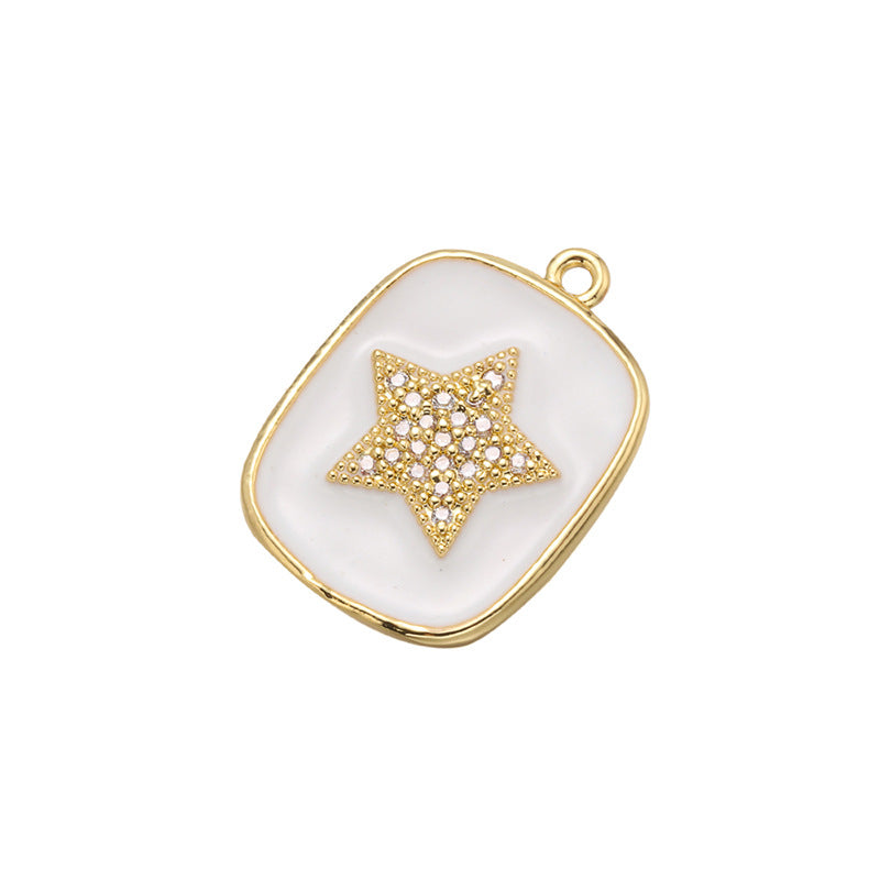 10pcs/lot 21*16mm Enamel Star Charm for Bracelet & Necklace Making White Enamel Charms Charms Beads Beyond