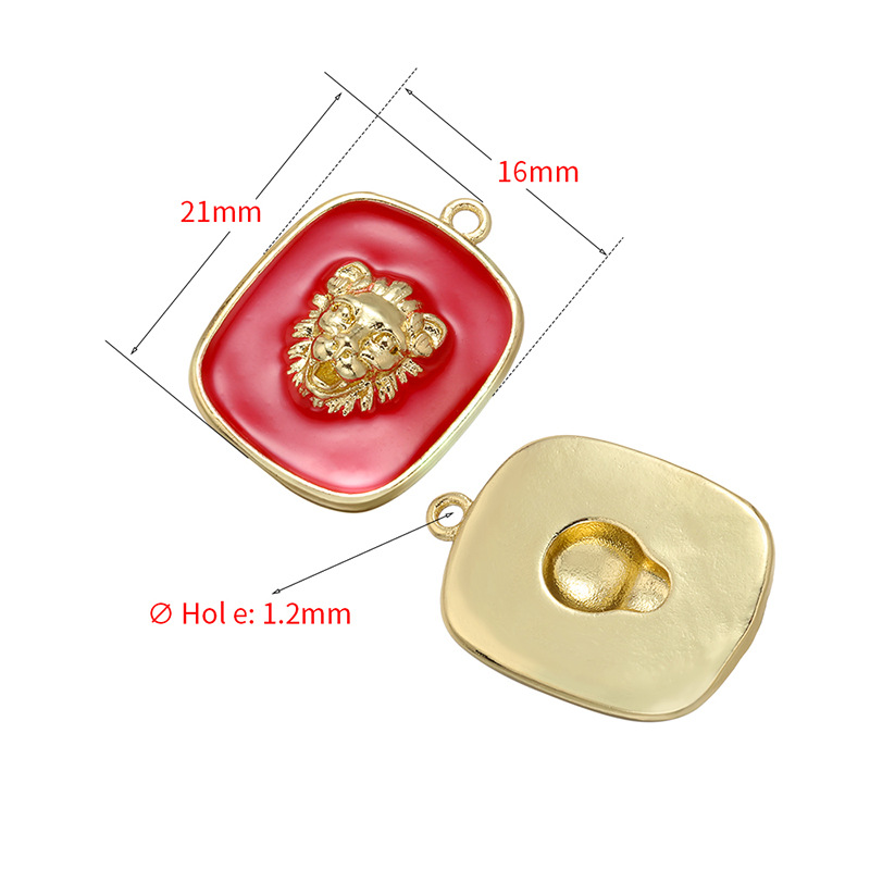 10pcs/lot 21*16mm Enamel Lion Charm for Bracelet & Necklace Making Enamel Charms Charms Beads Beyond