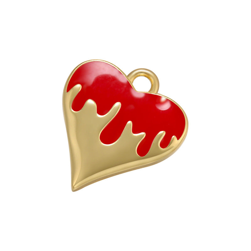 20pcs/lot 16*14.5mm Colorful Gold Plated Enamel Heart Charm Red Enamel Charms Charms Beads Beyond