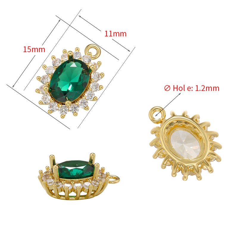 10pcs/lot Gold Silver Plated Colorful Diamond Charms CZ Paved Charms Colorful Zirconia Diamond Charms Beads Beyond