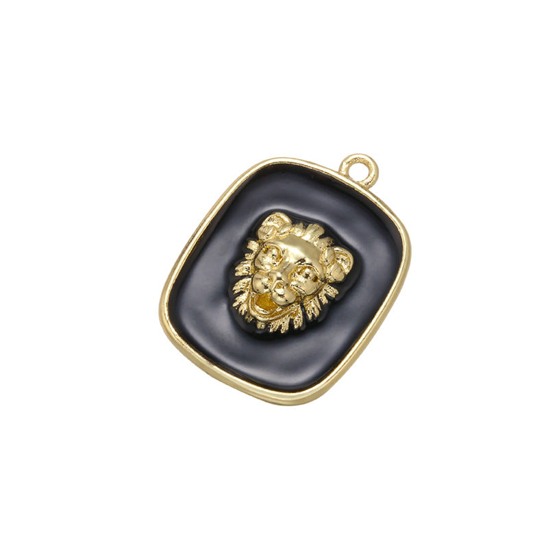 10pcs/lot 21*16mm Enamel Lion Charm for Bracelet & Necklace Making Black Enamel Charms Charms Beads Beyond