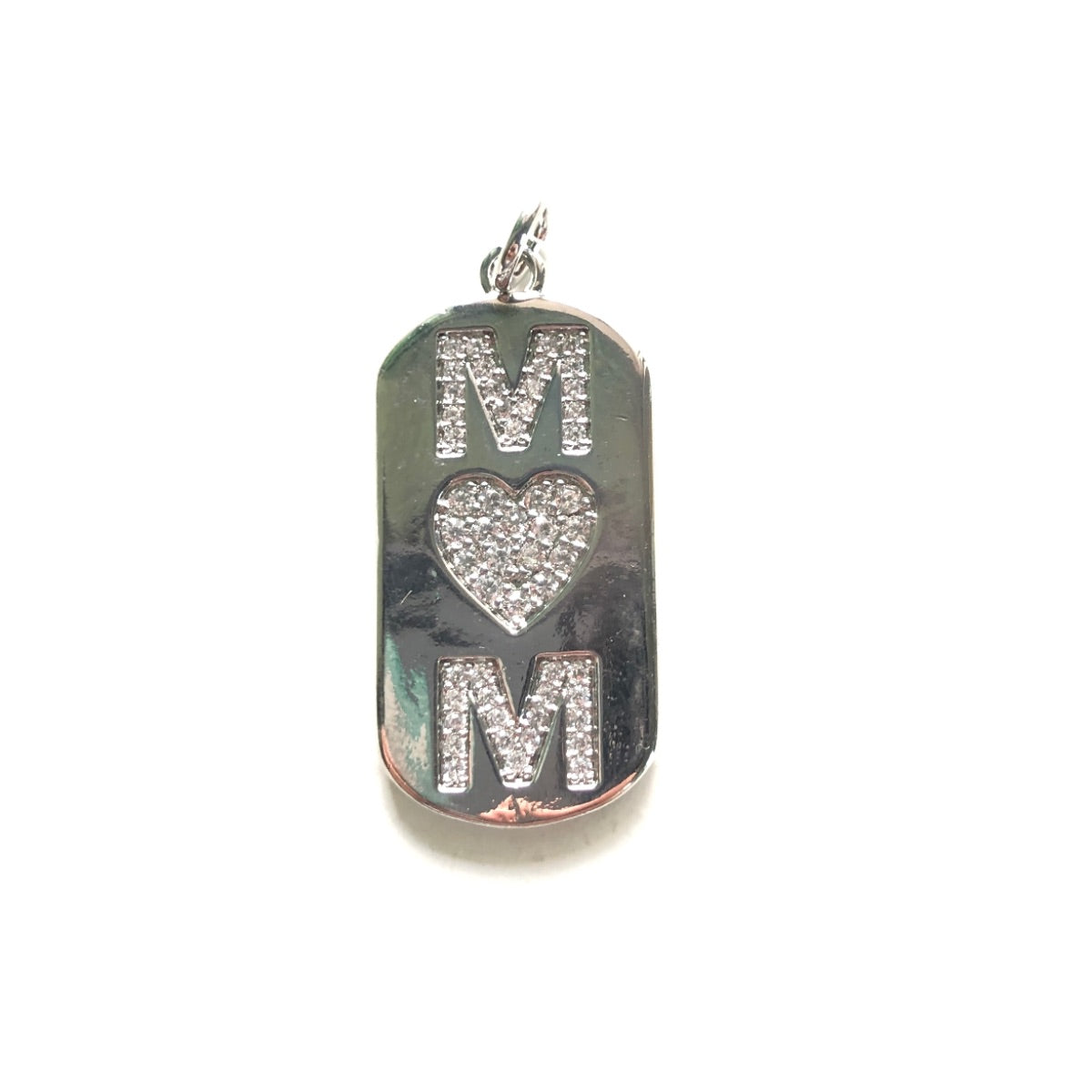 10pcs/lot 31*15mm CZ Pave Love Mom Tag Charms Pendants CZ Paved Charms Mother's Day New Charms Arrivals Charms Beads Beyond