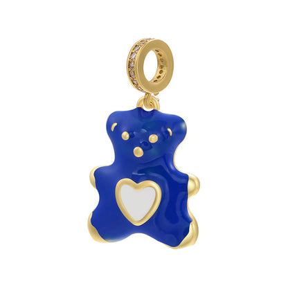 10pcs/lot 30*17mm Colorful Enamel Cute Baby Bear Charm Pendant Blue Enamel Charms Charms Beads Beyond