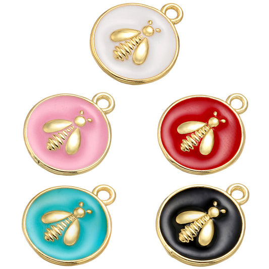 10pcs/lot 16*13mm Enamel Bee Charm for Bracelet & Necklace Making Mix Colors Enamel Charms Charms Beads Beyond