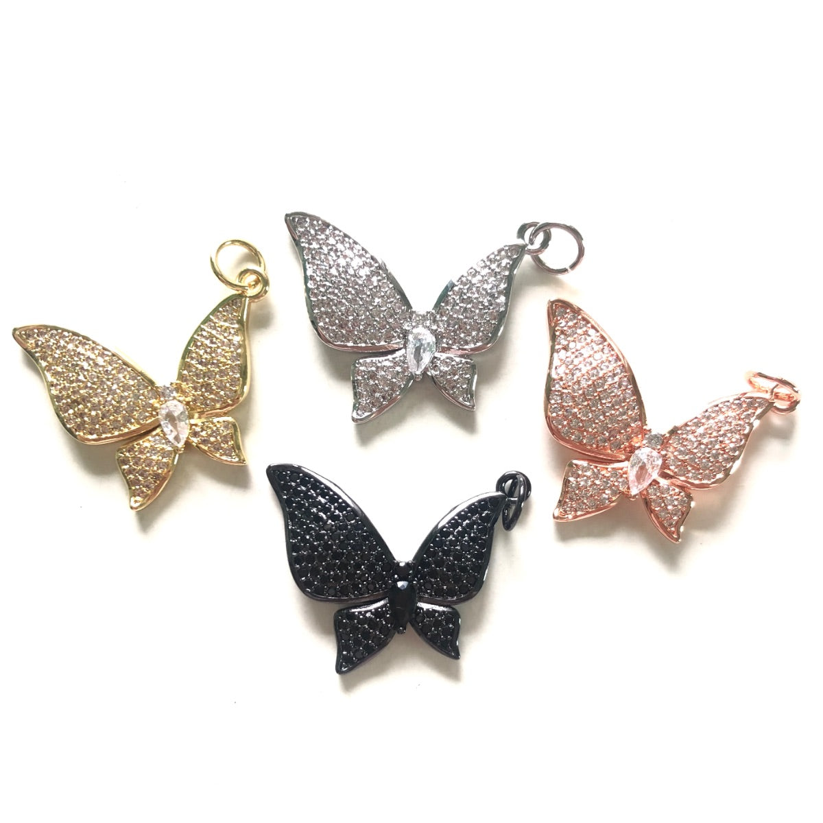 10pcs/lot 28.5*23.5mm CZ Paved Butterfly Charms CZ Paved Charms Butterflies New Charms Arrivals Charms Beads Beyond