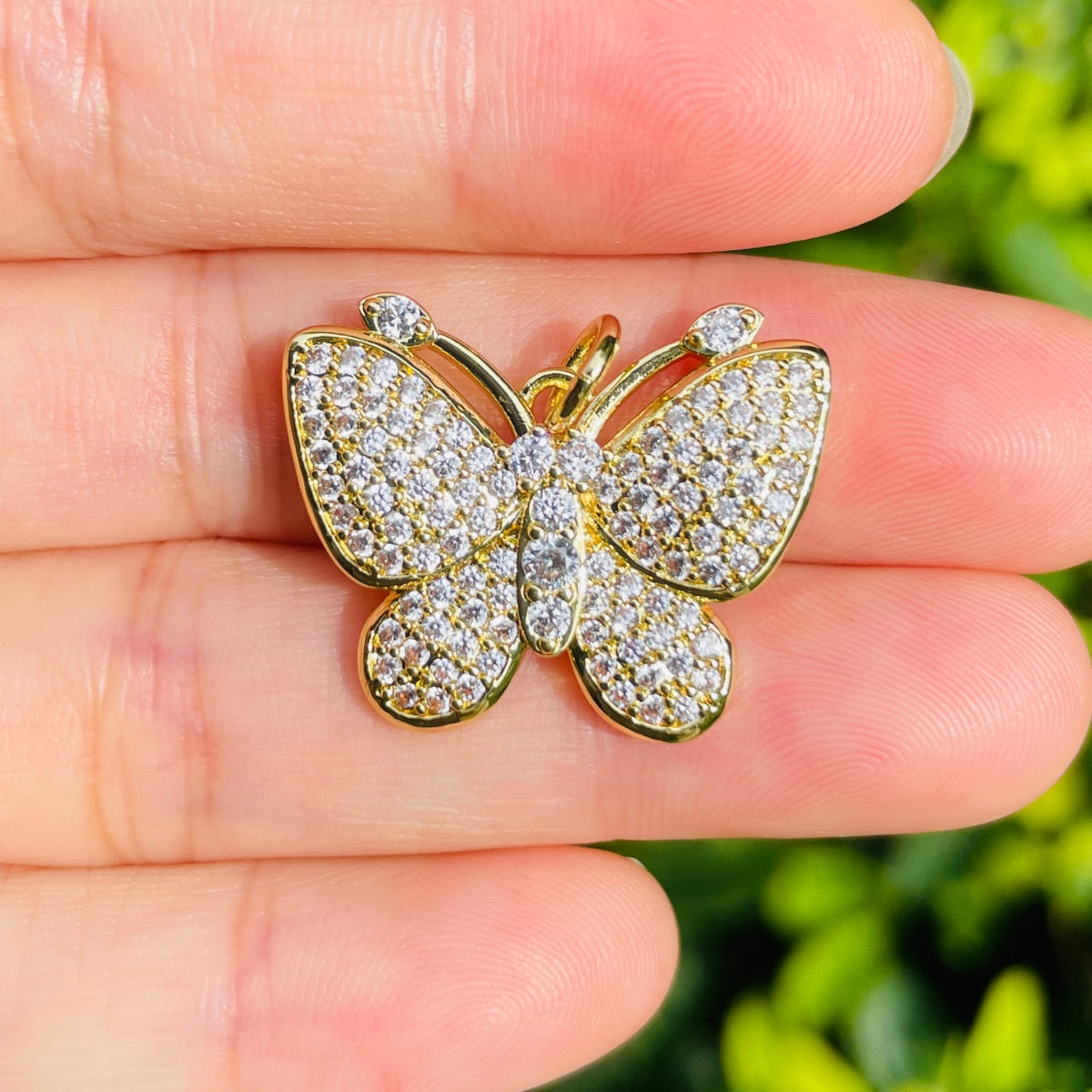 10pcs/lot 25*20mm CZ Paved Butterfly Charms Gold CZ Paved Charms Butterflies New Charms Arrivals Charms Beads Beyond