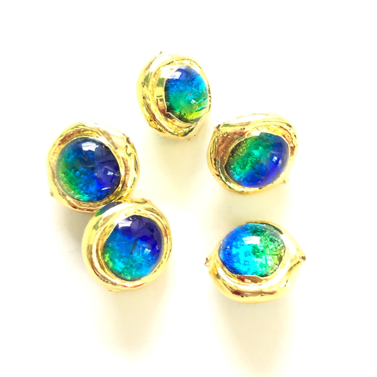 2-5-10pcs/lot 17*16mm Gold Plated Green Blue Colored Glaze Spacers Focal Beads Focal Beads Focal Beads Charms Beads Beyond