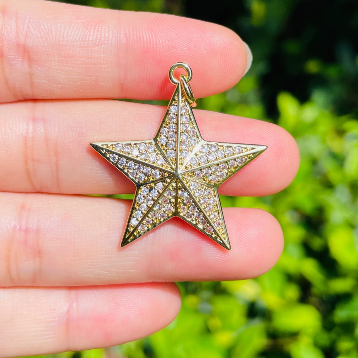 10pcs/lot 31*30mm CZ Paved Big Star Charms CZ Paved Charms New Charms Arrivals Sun Moon Stars Charms Beads Beyond