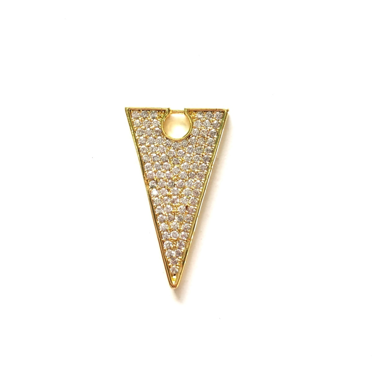 5-10pcs/lot 27*16mm CZ Pave Triangle Charms Gold CZ Paved Charms Geometrics Charms Beads Beyond