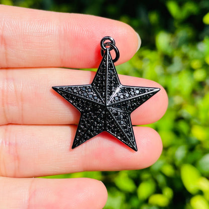 10pcs/lot 31*30mm CZ Paved Big Star Charms CZ Paved Charms New Charms Arrivals Sun Moon Stars Charms Beads Beyond