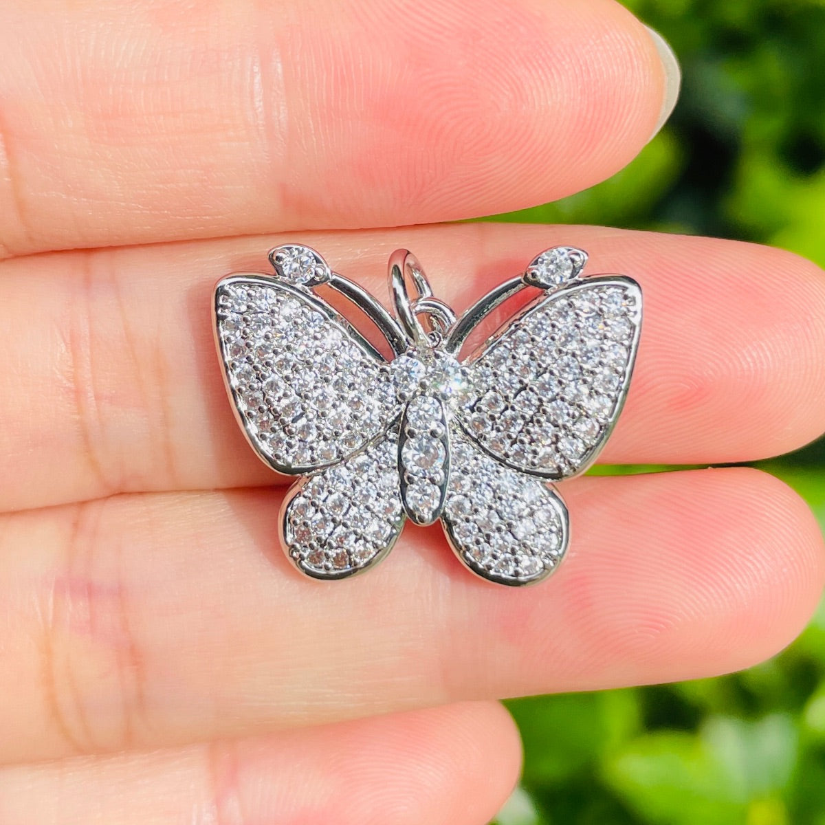 10pcs/lot 25*20mm CZ Paved Butterfly Charms Silver CZ Paved Charms Butterflies New Charms Arrivals Charms Beads Beyond