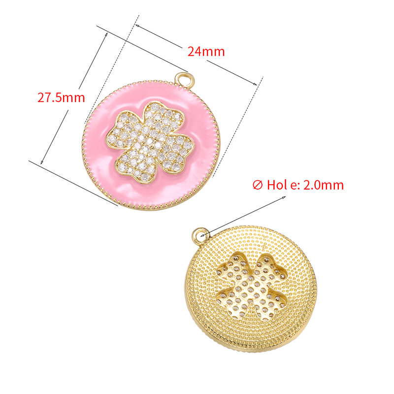 10pcs/lot 27.5*24mm Colorful Enamel CZ Pave Clover Charm Enamel Charms Charms Beads Beyond