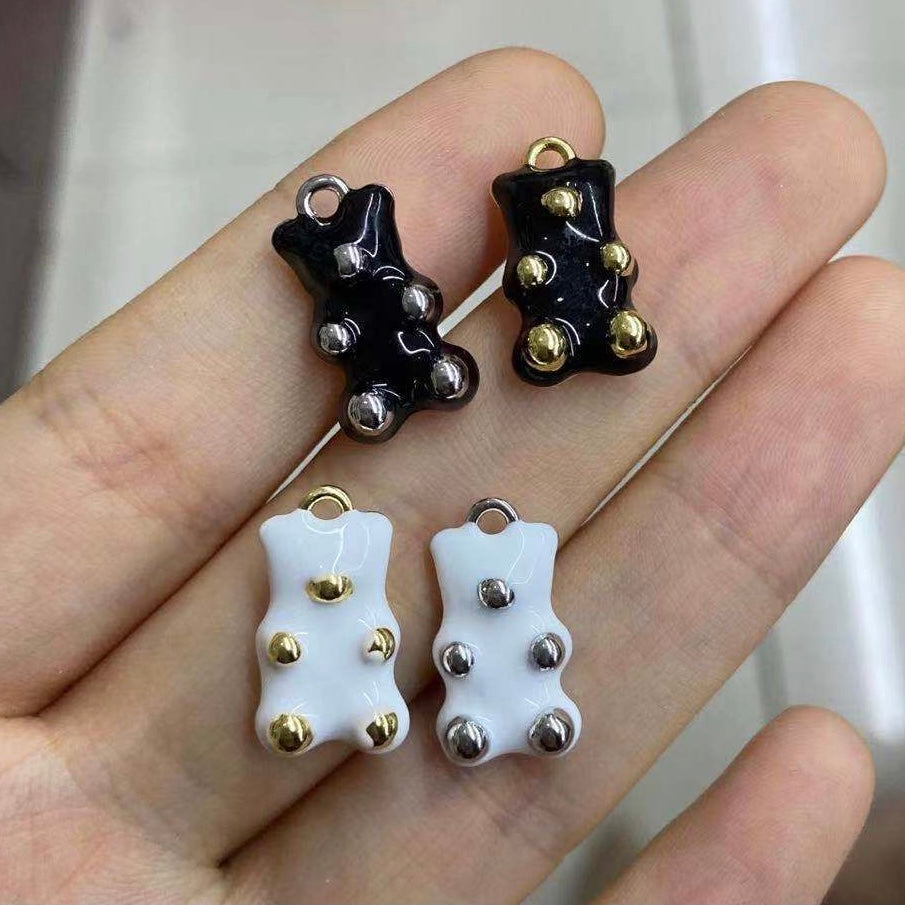 10pcs/lot 17.5*10mm Colorful Enamel Gold & Silver Plated Baby Bear Charm Enamel Charms Charms Beads Beyond