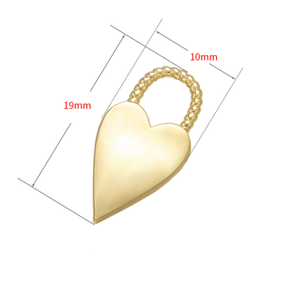 10pcs/lot 19*10mm Copper Heart Lock Charms CZ Paved Charms Hearts Keys & Locks Charms Beads Beyond