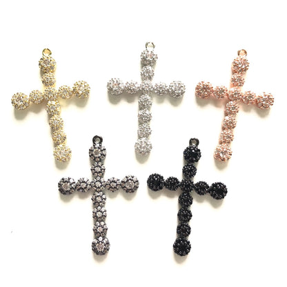 10pcs/lot 40*27mm CZ Paved Cross Charms CZ Paved Charms Crosses Large Sizes Charms Beads Beyond