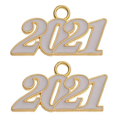20pcs/lot 36*20mm Year 2021 Alloy Charms Alloy Charms Charms Beads Beyond