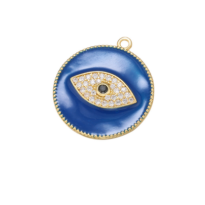 10pcs/lot 27.5*24mm Colorful Enamel CZ Pave Evil Eye Charm Blue Enamel Charms Charms Beads Beyond