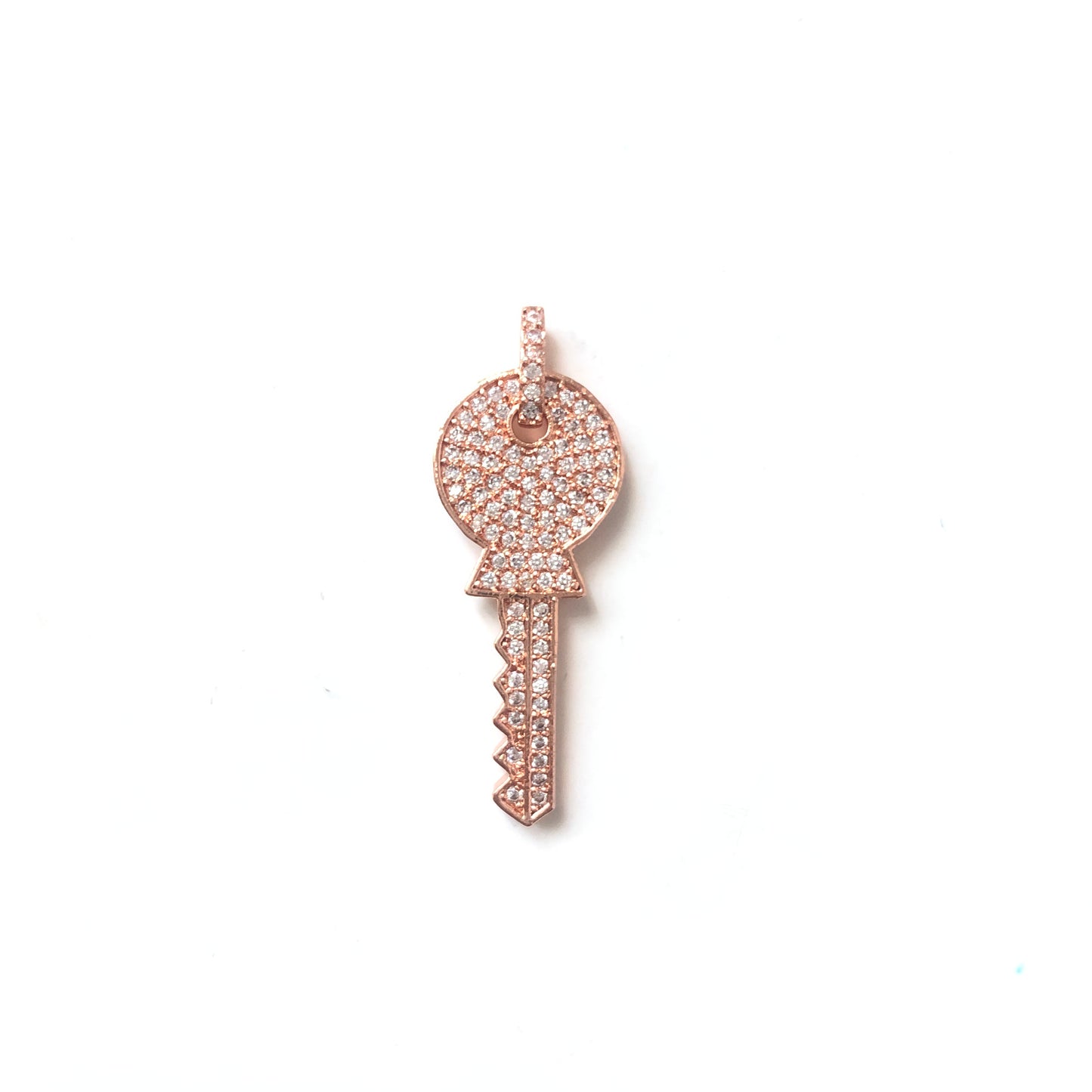 10pcs/lot 35*13mm CZ Paved Key Charms Rose Gold CZ Paved Charms Keys & Locks Charms Beads Beyond