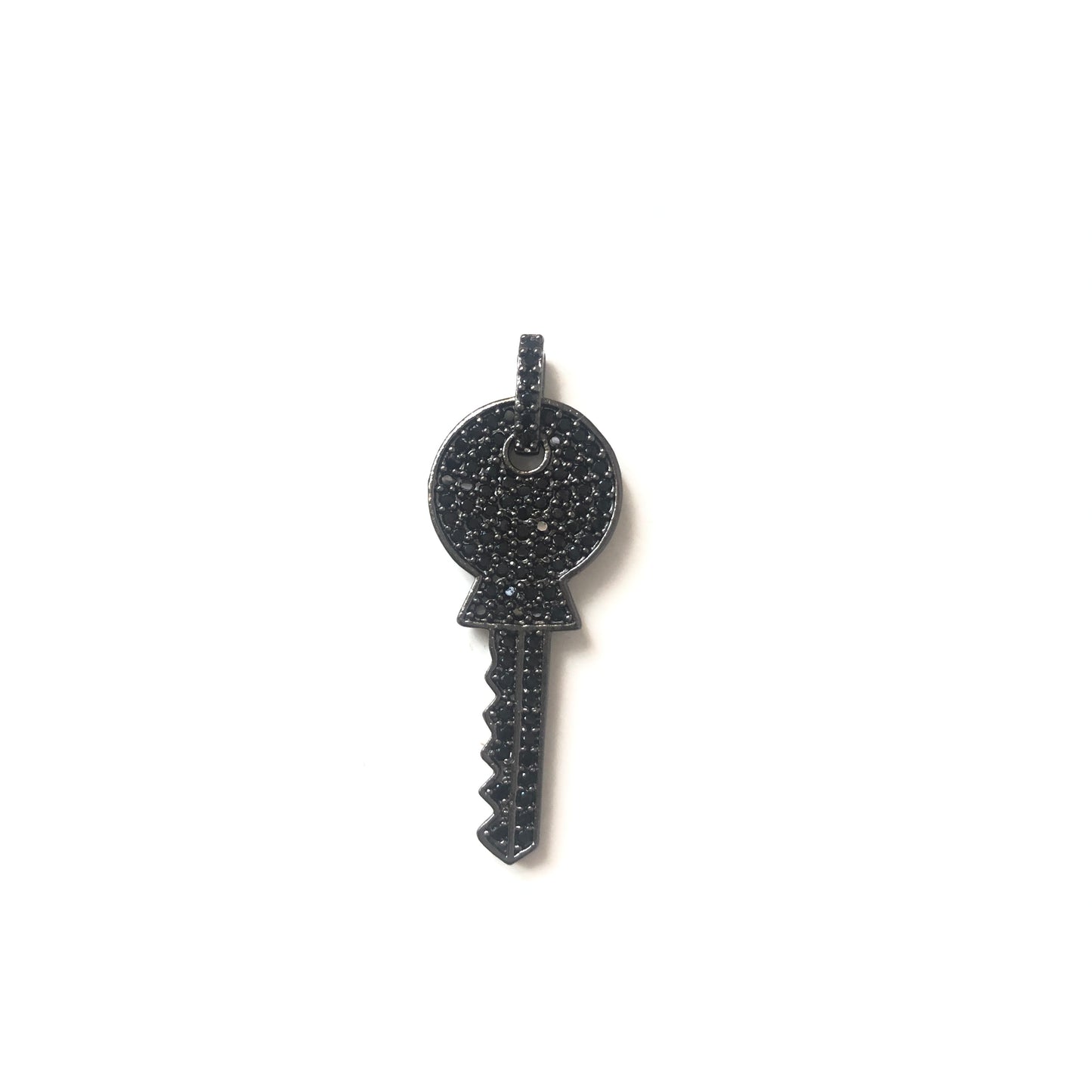 10pcs/lot 35*13mm CZ Paved Key Charms Black on Black CZ Paved Charms Keys & Locks Charms Beads Beyond