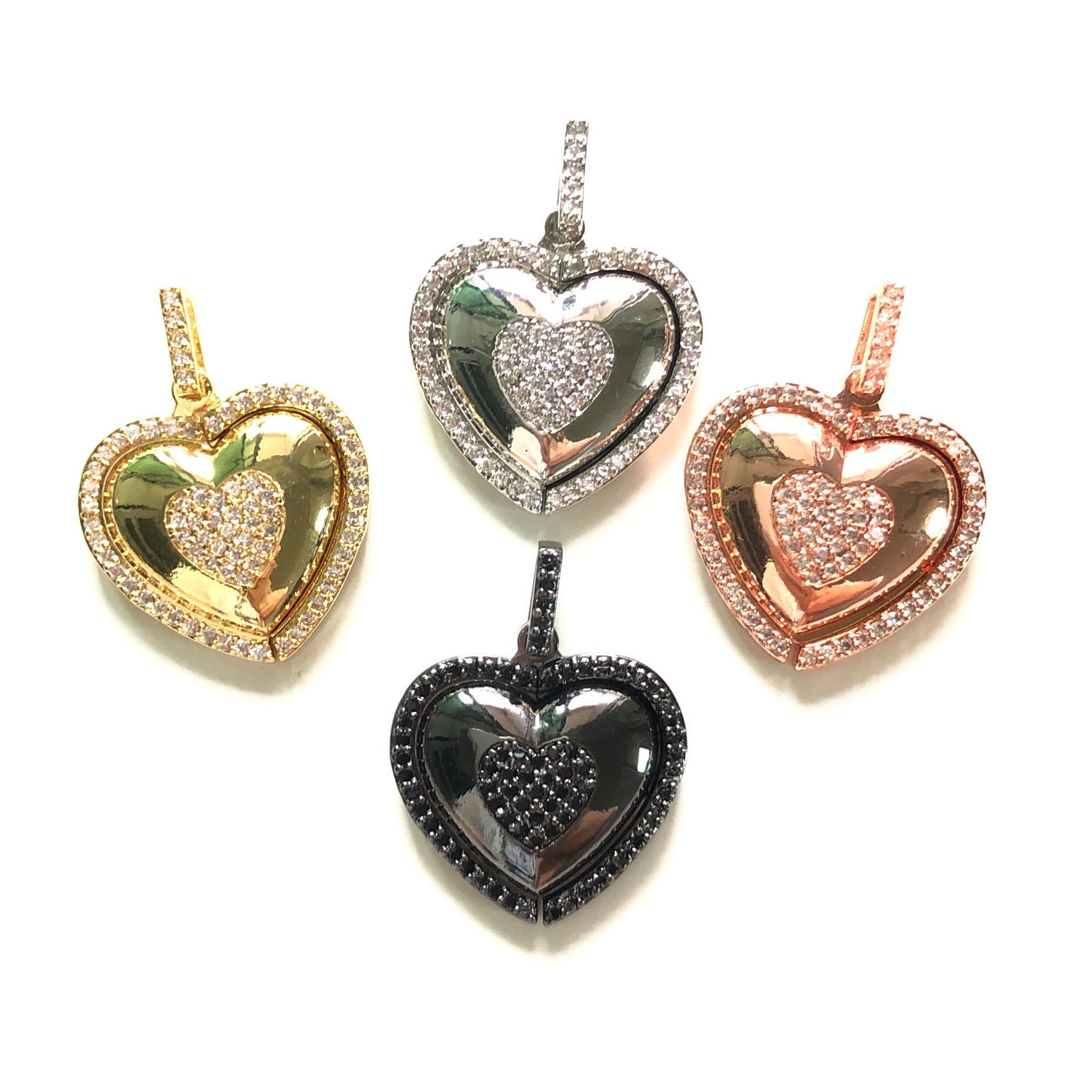 10pcs/lot 27*22mm CZ Paved Mom in Heart 3D Charms CZ Paved Charms Mother's Day On Sale Charms Beads Beyond