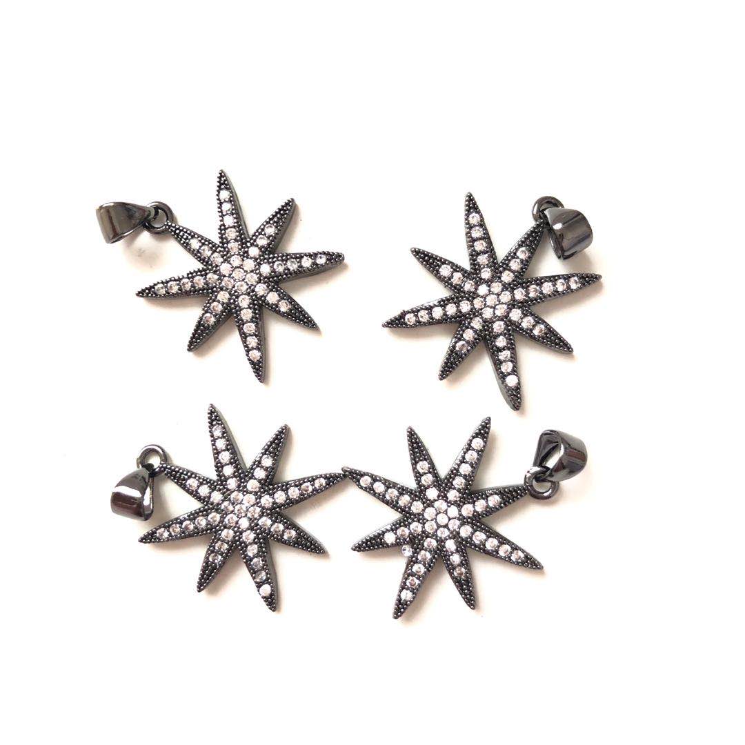 10pcs/lot 18.8mm CZ Paved Star Charms Black CZ Paved Charms On Sale Sun Moon Stars Charms Beads Beyond