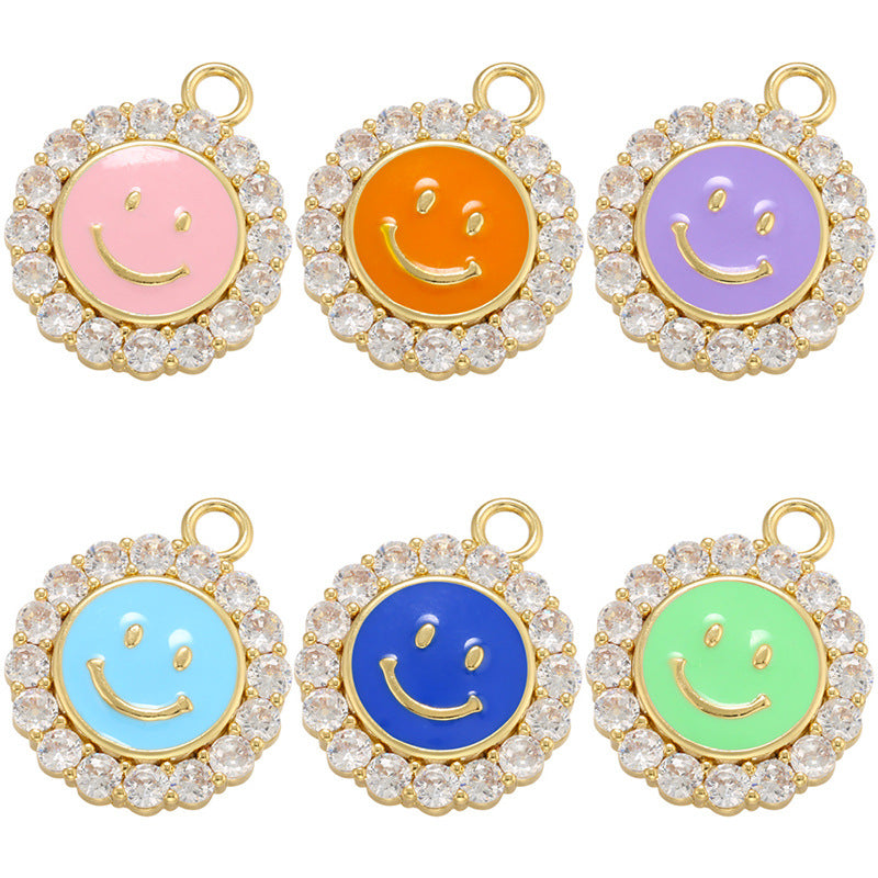 10pcs/lot 23*19mm Gold Plated Colorful Enamel Smile Sun Flower Charm Mix Colors Enamel Charms Charms Beads Beyond