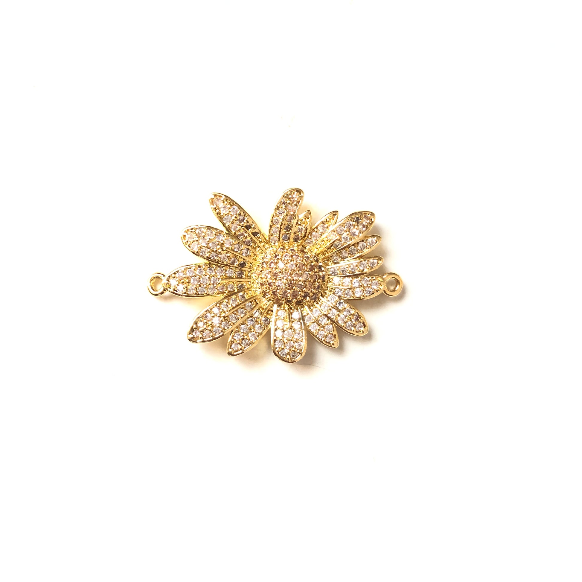 5-10pcs/lot 27.5*21.5mm CZ Paved Flower Connectors Gold CZ Paved Connectors Flower Connectors Charms Beads Beyond