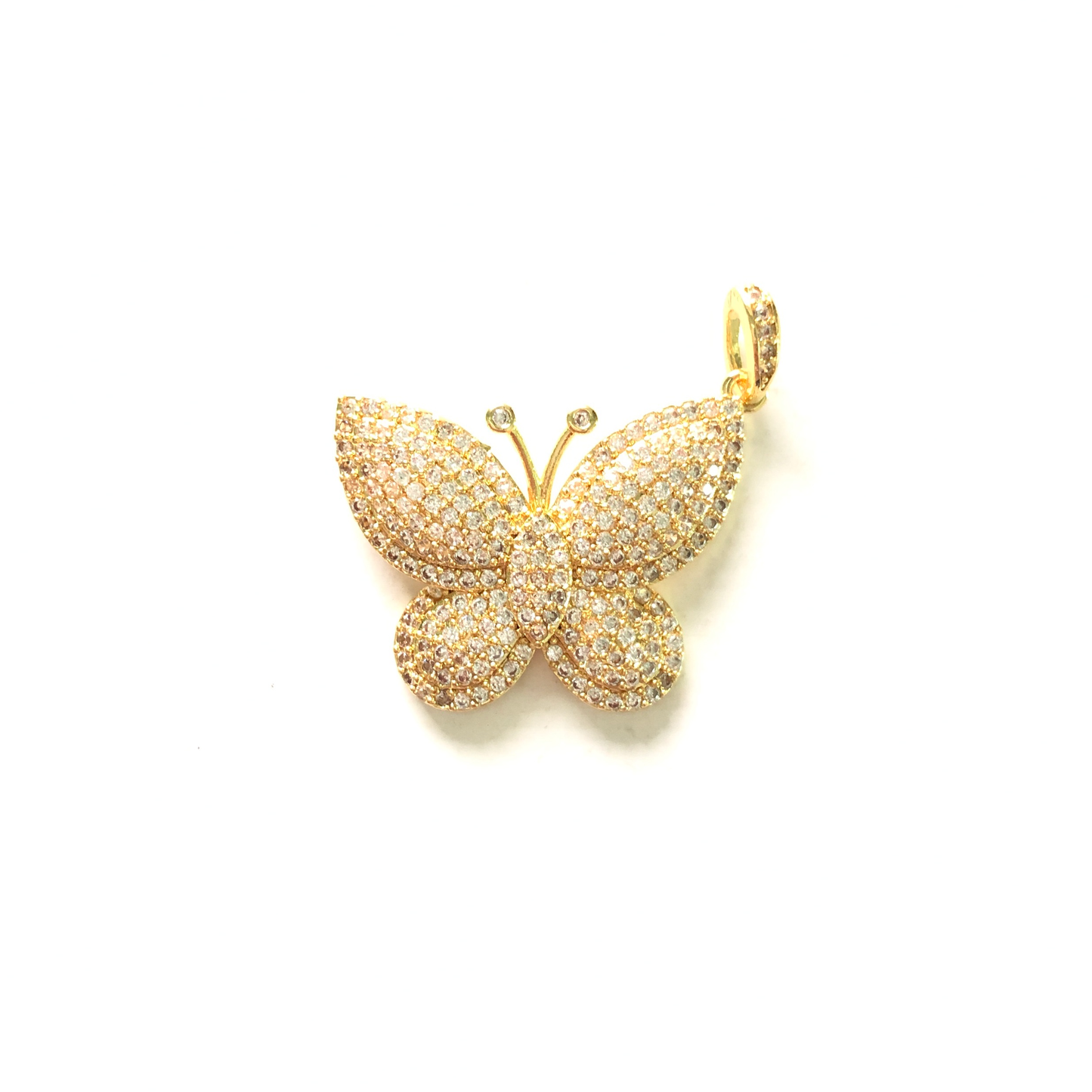 10pcs/lot 29.5*20mm CZ Paved Butterfly Charms Gold CZ Paved Charms Butterflies On Sale Charms Beads Beyond