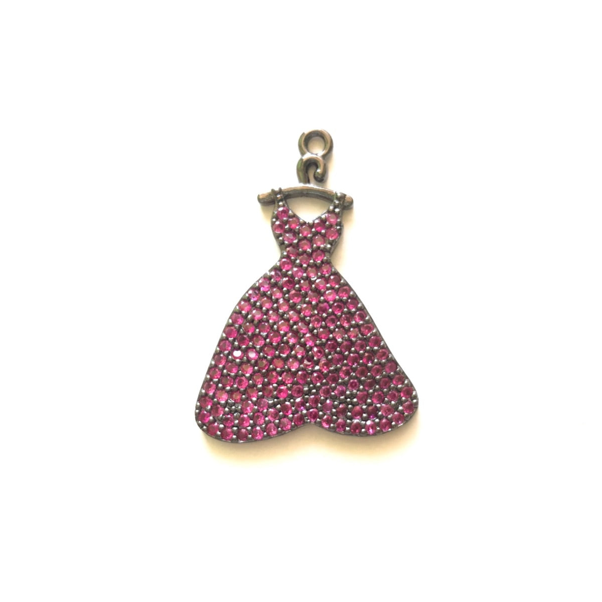 5pcs/lot 31*21mm Fuchsia & Blue CZ Paved Dress Charms Fuchsia CZ Paved Charms Fashion Charms Beads Beyond