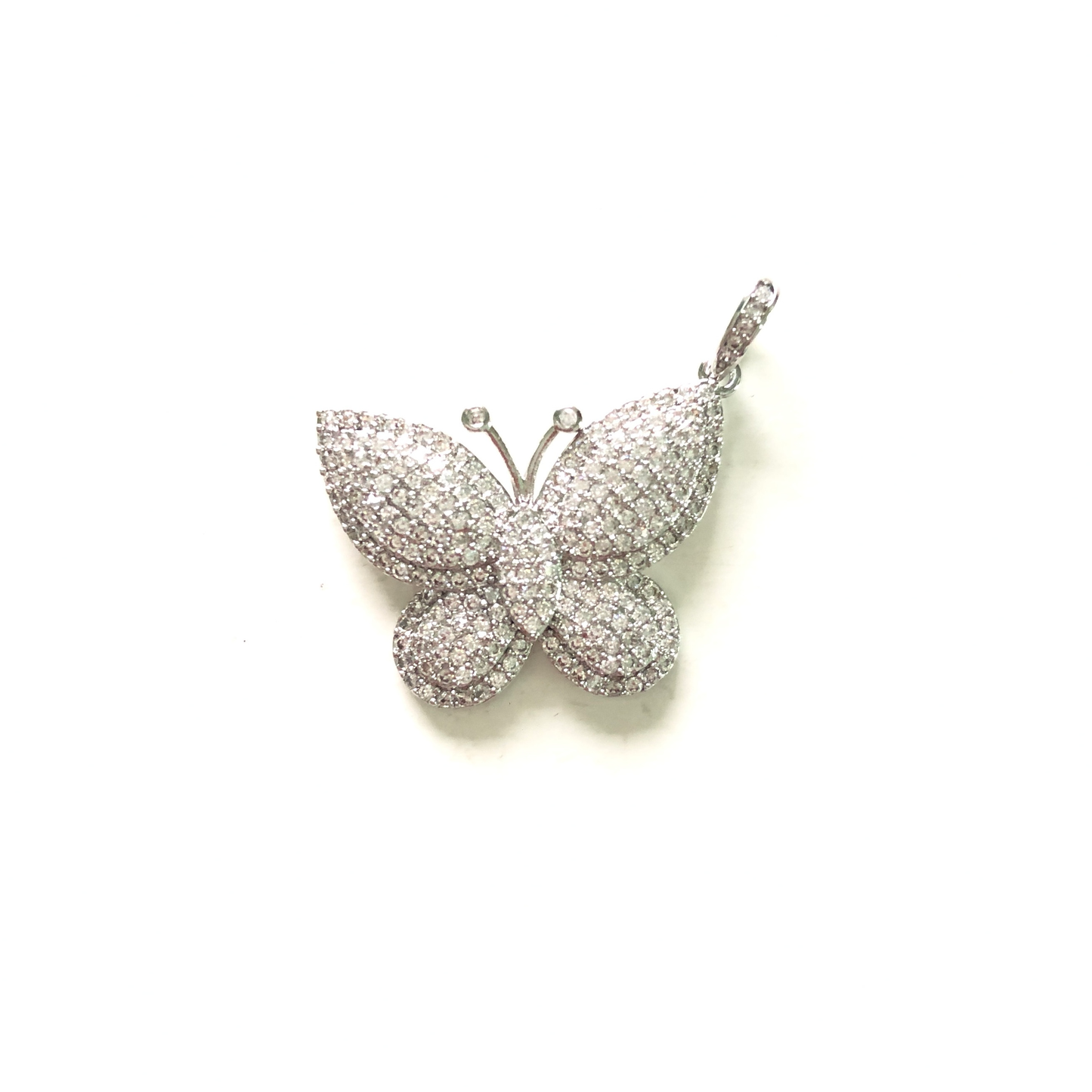 10pcs/lot 29.5*20mm CZ Paved Butterfly Charms Silver CZ Paved Charms Butterflies On Sale Charms Beads Beyond