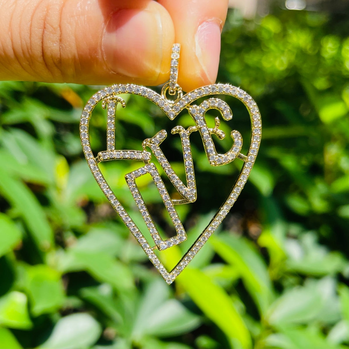 5-10pcs/lot 44.7*33.2mm CZ Paved Large Size Love Heart Charms CZ Paved Charms Hearts Large Sizes Love Letters On Sale Charms Beads Beyond