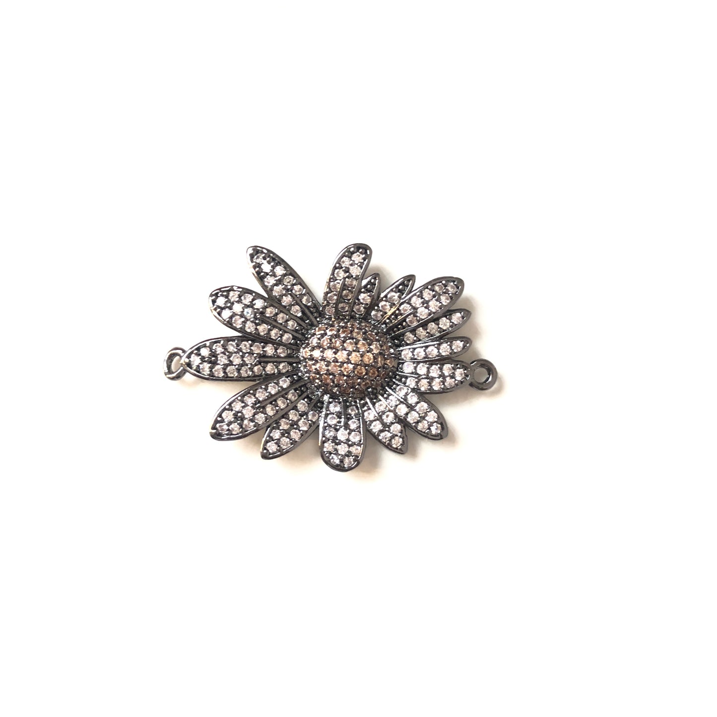 5-10pcs/lot 27.5*21.5mm CZ Paved Flower Connectors Black CZ Paved Connectors Flower Connectors Charms Beads Beyond