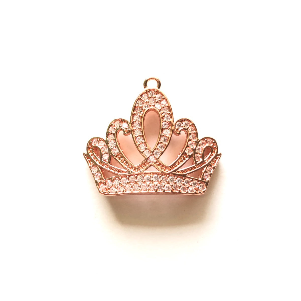 10pcs/lot 28*24mm CZ Paved Crown Charms Rose Gold CZ Paved Charms Crowns Charms Beads Beyond