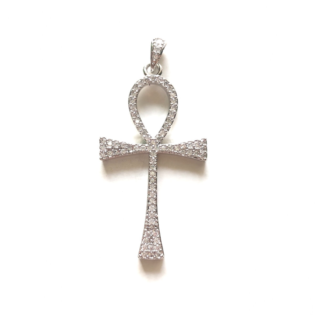 10pcs/lot 47*23mm CZ Paved ANKH Charms Silver CZ Paved Charms ANKH Symbols Charms Beads Beyond