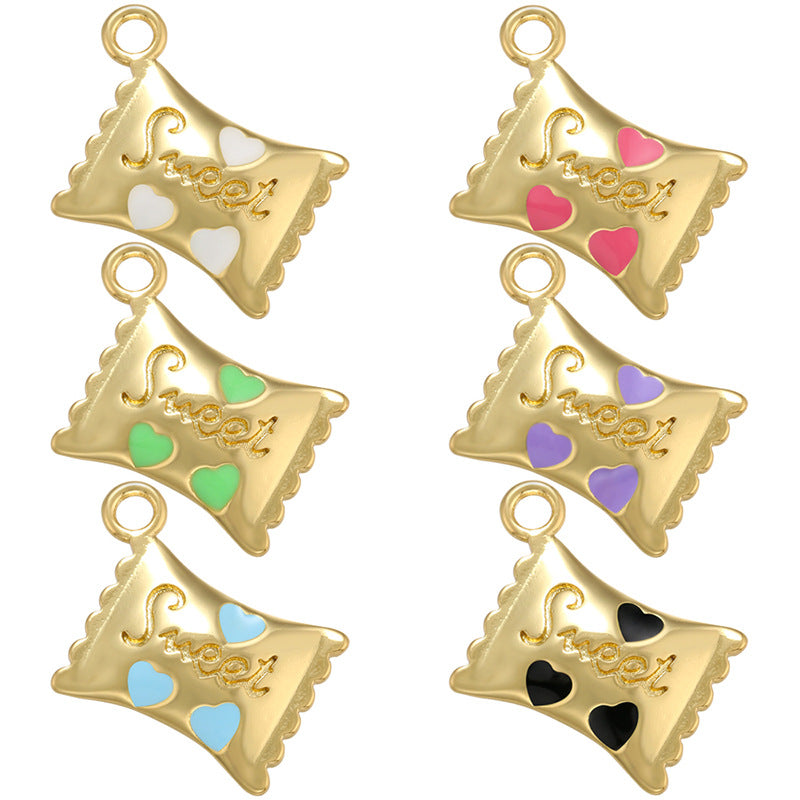 10pcs/lot 16*13mm Gold Plated Enamel Sweet Candy Charm Mix Colors Enamel Charms Charms Beads Beyond
