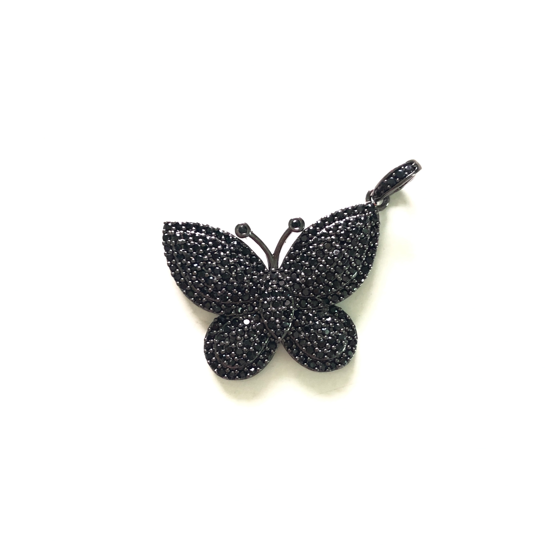 10pcs/lot 29.5*20mm CZ Paved Butterfly Charms Black on Black CZ Paved Charms Butterflies On Sale Charms Beads Beyond